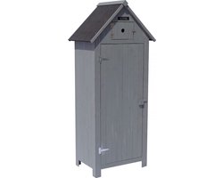 Tuinkast houten tuin berging "Cabanon" - 77 x 54,5 x 179 cm - Antraciet