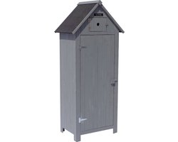 Tuinkast houten tuin berging "Cabanon" - 77 x 54,5 x 179 cm - Antraciet