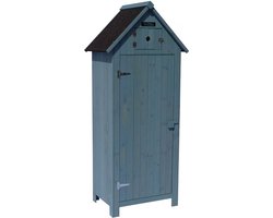 Tuinkast houten tuin berging "Cabanon" - 77 x 54,5 x 179 cm - Blauw hemelsblauw