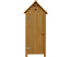 Tuinkast houten tuin berging "Cabanon" - 77 x 54,5 x 179 cm - Bruin - kastanjebruin