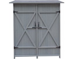 Tuinkast houten tuin berging "Espacio" - 140 x 49 x 162 cm - Antraciet