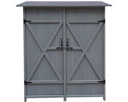 Tuinkast houten tuin berging "Espacio" - 140 x 49 x 162 cm - Antraciet