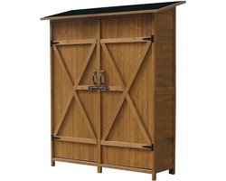 Tuinkast houten tuin berging "Espacio" - 140 x 49 x 162 cm - Bruin - kastanjebruin
