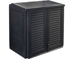 Tuinkast - Kunststof - Zwart - 117x74x110cm Zwart - Opbergbox