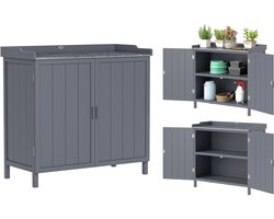 Tuinkast met planttafel Weerbestendig 83 x 40 x 92 cm Grijs