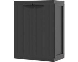 Tuinkast - Opbergkast Balkon - Tuinspullen Opbergen - Verstelbare Plank - 65 x 37 x 85 cm - Zwart