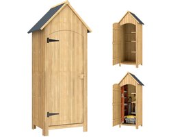 Tuinkast – Tuingereedschapskast – Tuinschuur – Opbergkast Tuin – Sparrenhouten Tuinkast – Voorbehandeld Sparrenhout – Waterafstotend Bitumen Dak – Veilig Afsluitbaar