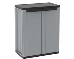 Tuinkast - Tuinkist - Tuinkasten voor Buiten - Tuinberging - Kunststof - 50x80x100cm - Grijs met Zwart