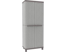 Tuinkast - Tuinkist - Tuinkasten voor Buiten - Tuinberging - Kunststof - 70x40x180cm - Grijs