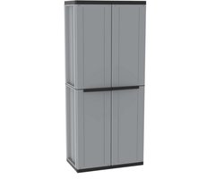 Tuinkast - Tuinkist - Tuinkasten voor Buiten - Tuinberging - Kunststof -Donkergirjs met zwart