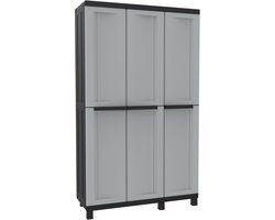 Tuinkast - Tuinkist - Tuinkasten voor Buiten - Tuinberging - Kunststof -Grijs en zwart