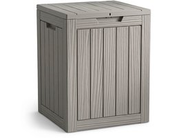 Tuinkist / Afsluitbaar Tuinbox / Balkonbox / Opbergbox Buiten / Tuinkussenbox / Opbergkist Tuin / Opbergbox met Deksel / 113 l / Grijs / 46 x 58,5 x 43 cm