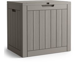 Tuinkist / Afsluitbaar Tuinbox / Balkonbox / Opbergbox Buiten / Tuinkussenbox / Opbergkist Tuin / Opbergbox met Deksel / 117 l / Grijs / 56 x 53,2 x 43,1 cm