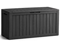 Tuinkist / Afsluitbaar Tuinbox / Balkonbox / Opbergbox Buiten / Tuinkussenbox / Opbergkist Tuin / Opbergbox met Deksel / 272 l / Zwart / 114 x 57,5 x 46,3 cm