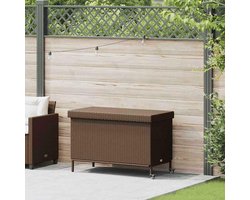 Tuinkist met wielen - Opbergbox buiten - Tuinspullen opbergen - Waterdichte tas - 110 x 55 x 73 cm - Bruin