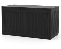 Tuinkist - Opbergbox voor buiten- Tuinbox - Opbergbox met kussen - weerbestendig - Zwart