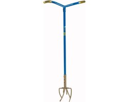 Tuinklauw GG921-06 - Woelvork - In Lengte Verstelbaar 97-106CM - Aarde Losmaken, Onkruid Wieden, Grond Beluchten, Kultiveren - Blauw/Goud