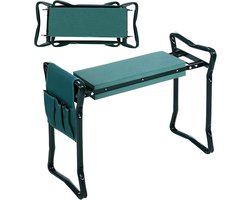 Tuinkniebank en -Bank - Robuuste, Draagbare Tuinkruk - Opvouwbaar - met 2 Gereedschapszakken - EVA-Schuimrubberen Pad - Tuincadeau - Perfect voor Vrouwen, Mannen en Senioren Die Tuinieren