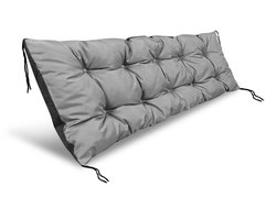 Tuinkussen 180x50 cm voor ligstoel, schommel, bank, waterdicht, grijs