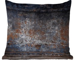 Tuinkussen - IJzer - Vintage - Roest - Grijs - Bruin - Abstract - 40x40 cm - Weerbestendig