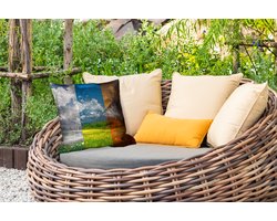 Tuinkussen - Landschap - 4 seizoenen - Natuur - Winter - Lente - Zomer - Herfst - 40x40 cm - Weerbestendig