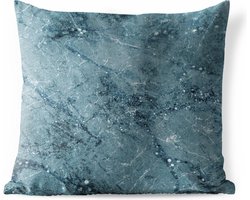 Tuinkussen - Marmer - Blauw - Glitters - 40x40 cm - Weerbestendig