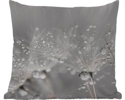 Tuinkussen - Paardenbloem - Waterdruppels - Stilleven - Modern - 40x40 cm - Weerbestendig