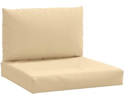 Tuinkussen Set 2 Stuks Bankkussen voor Pallets Beige Gemêleerd