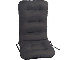 Tuinkussen voor fauteuil en ligstoel met hoge rugleuning, zitting 49x47 cm, hoogte 72 cm, duurzame Oxford stof, grafiet