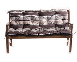 Tuinkussen - Zitkussen Bank - Buiten Ontspannen - Met Bevestigingsbanden - 120x60x50 cm - Groen-Grijs-Geel