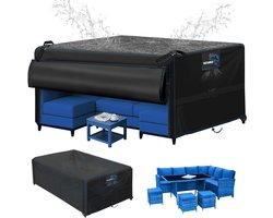 Tuinkussenhoezen Waterproof, Zware Kwaliteit, Winddicht en UV-Bestendig, Geschikt voor Tuinmeubels en Tafel, 420D Materiaal, Ideaal voor Bescherming tegen Weerselementen