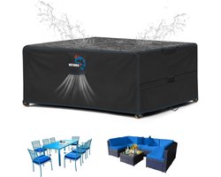 Tuinkussens Beschermhoezen met Ventilatie, Waterdicht en Windbestendig, Zware Kwaliteit, 420D Oxford Stof, Geschikt voor Grote Tuinsets, Tafel- en Stoelhoezen, 130 x 75 x 74 cm, Vierkant/Rechthoekig