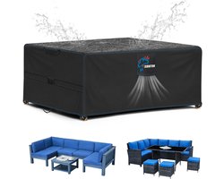 Tuinkussens Beschermhoezen met Ventilatie, Waterdicht en Windproof, Zware Kwaliteit 420D Oxford Stof, Voor Grote Tuinsets en Tafel, 170 x 140 x 74 cm, Vierkant/Rechthoekig