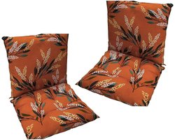 Tuinkussens Set - Stoelkussens Rugleuning - Buiten Zitten - Waterafstotende Stof - 40cmx80cm - Donker Oranje