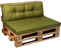 Tuinkussens Set voor Pallets - Zit- en Rugkussens Gewatteerd en Plat voor Buiten