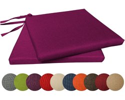 Tuinkussens Set voor Stoelen - 2 Zitkussens voor Binnen en Buiten - Paars
