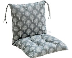 Tuinkussens - Tuinstoelkussens - Tuinkussens Hoge Rug - Buitenkussens - Tuinkussenhoes - Tuinkussen Ligstoel - 40 x 80 cm - Katoen Linnen - Donkergroen