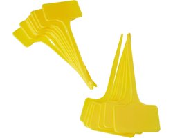 Tuinlabels - 15x- 15cm - geel - kunststof -plantenlabels - Plantenstekers Steeketiketten