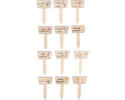 Tuinlabels Planten - Plantenmarkers Stokken - Planten Identificeren - Waterdichte Constructie - 12 Stuks - Multicolor