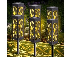 Tuinlamp Solar Lantaarn 6 stuks- balkon tuin terras sierverlichting- tuinverlichting-Decoratieve verlichting- grond verlichting zonne-energie led sfeer verlichting- Lantaarn-Tuinpadverlichting-Tafelverlichting-
