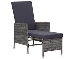 Tuinligstoel met Kussens, Verstelbare Rugleuning, Comfortable Tuinstoel voor Buiten, Tuinmeubilair