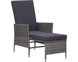 Tuinligstoel met Kussens, Verstelbare Rugleuning, Comfortable Tuinstoel voor Buiten, Tuinmeubilair