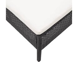 Tuinloungeset 3-delig Bellavero – Moderne modulair tuinset zwart-wit met kussens – Weerbestendige PE-rotan sofa middenbank en voetenbank voor balkon, terras en tuin – Luxe outdoor loungeset voor 2 personen