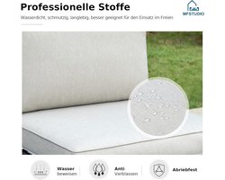 Tuinloungeset L-vormig voor Buiten – Bellavero 2-Zits Modulaire Outdoor Tuinmeubelset met Afneembare Kussens – Modern Grijs Terras Meubelset met Tafel