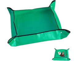 Tuinmat - Mat voor het verpotten van aarde - Waterdichte mat - Mat voor het verpotten van planten - Opvouwbaar - Tuinaccessoires - Geschikt voor aarde - Vervangende mat voor bloempotten - Groen - 50*50 cm - 35*35 cm opgevouwen