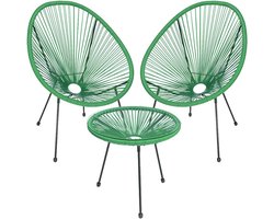 Tuinmeubel Set - Loungeset Balkon - Buiten Ontspannen - Weerbestendig Polyrattan - 70 x 69 cm - Mintgroen