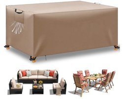 Tuinmeubelafdekking waterdicht 420D Oxford, voor zitgroep 180x120x74 cm, kaki