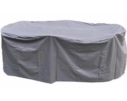 Tuinmeubelen afdekhoes / beschermhoes - grijs - ovaal - 230 x 135 x 70 cm