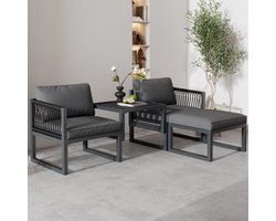 Tuinmeubelen set - tuinbank set - tuinmeubilair set. 2 banken - 2 poefs - diverse combinaties - verstelbaar