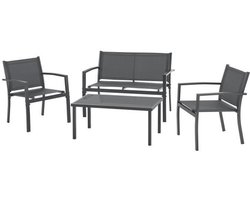 Tuinmeubelen - Stalen structuur - 4 personen - Grijs